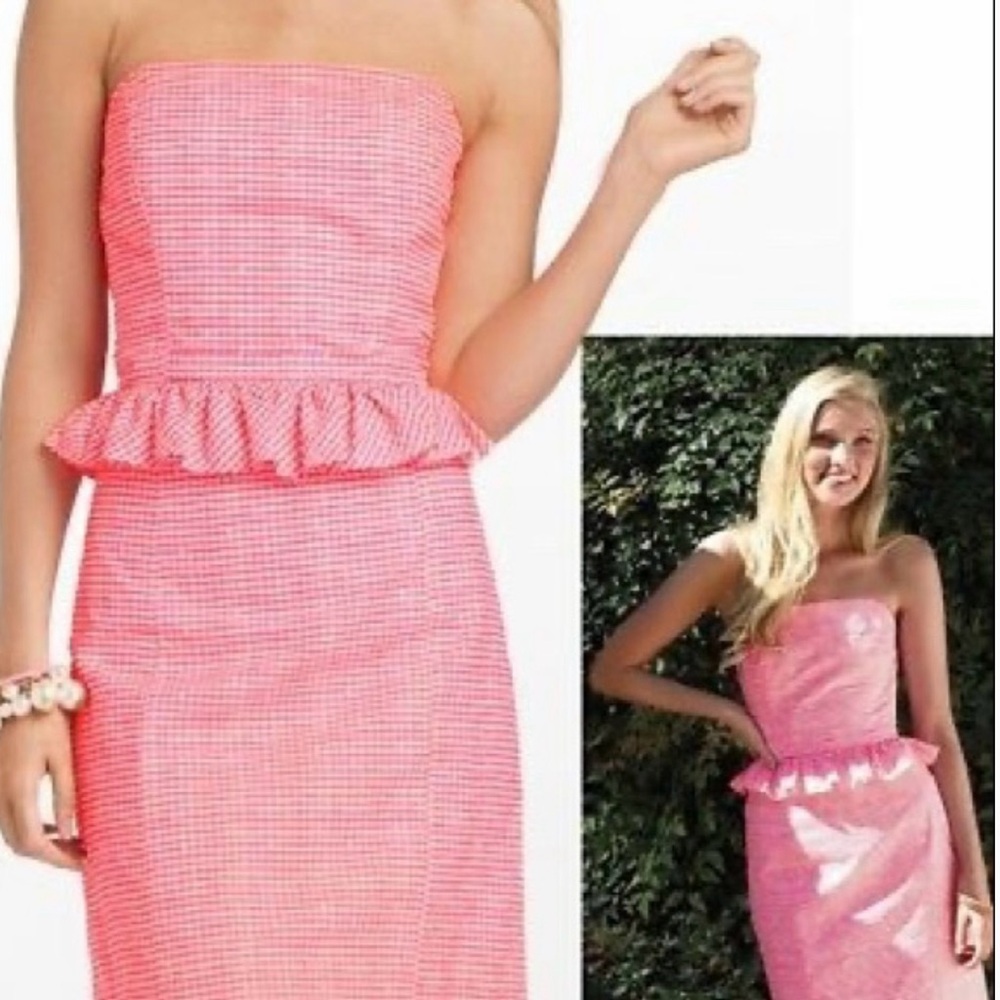 NEW (w/tags) Lilly Pulitzer Strapless Pink Gingham Dress (size 4) Retail: $188